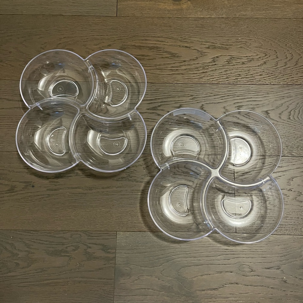 Plastic veggie platters brand new